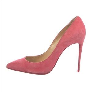 Christian Louboutin Pink Suede Pigalle Follies 100 Heels Pumps